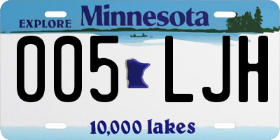 MN license plate 005LJH