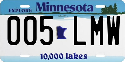 MN license plate 005LMW