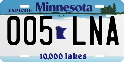 MN license plate 005LNA