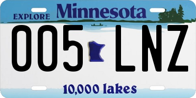 MN license plate 005LNZ