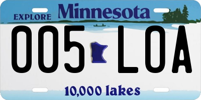 MN license plate 005LOA