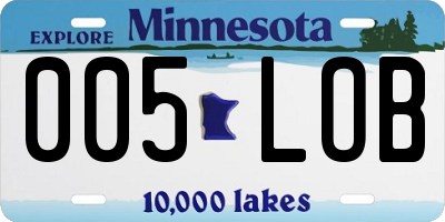 MN license plate 005LOB