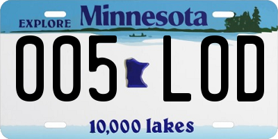 MN license plate 005LOD