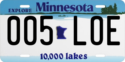 MN license plate 005LOE