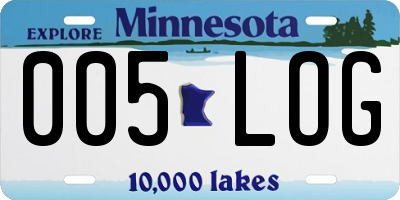 MN license plate 005LOG