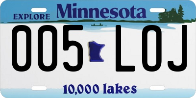MN license plate 005LOJ