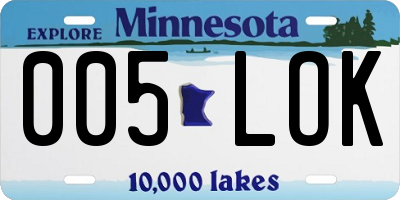 MN license plate 005LOK