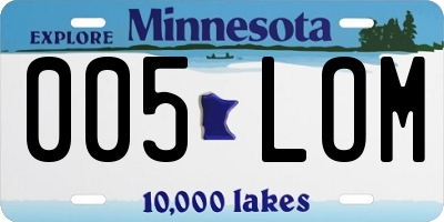 MN license plate 005LOM