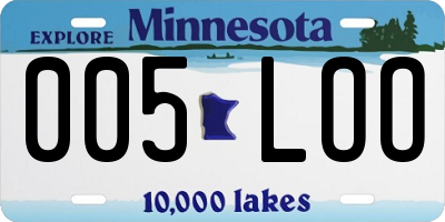 MN license plate 005LOO