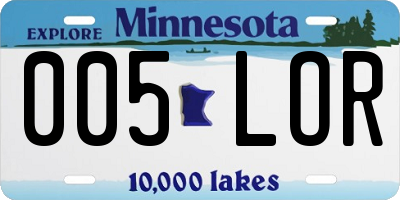 MN license plate 005LOR