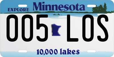 MN license plate 005LOS