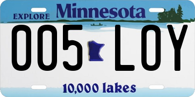 MN license plate 005LOY