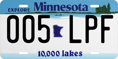 MN license plate 005LPF