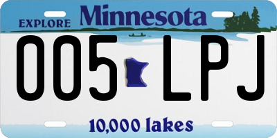 MN license plate 005LPJ