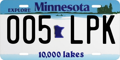 MN license plate 005LPK