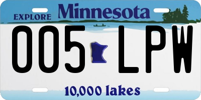 MN license plate 005LPW