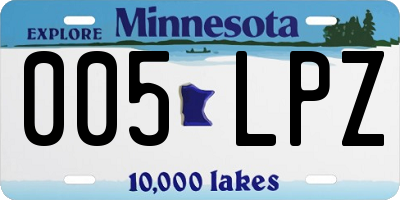 MN license plate 005LPZ