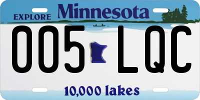 MN license plate 005LQC