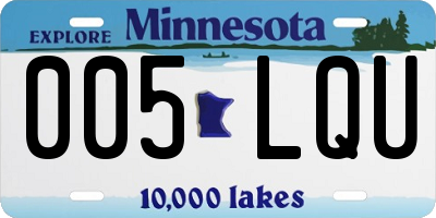 MN license plate 005LQU