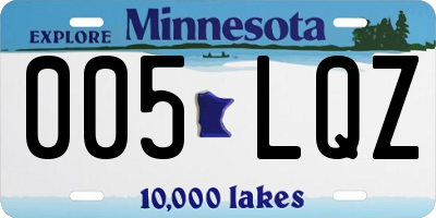 MN license plate 005LQZ