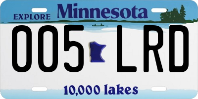 MN license plate 005LRD