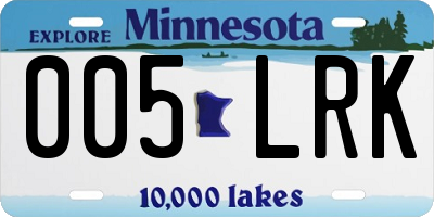 MN license plate 005LRK