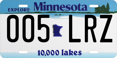 MN license plate 005LRZ