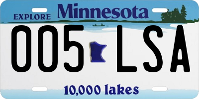 MN license plate 005LSA