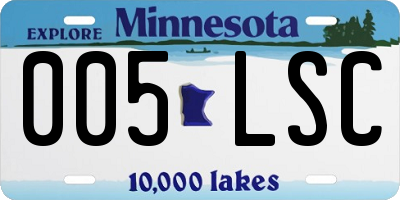 MN license plate 005LSC