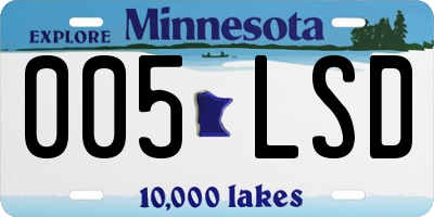 MN license plate 005LSD