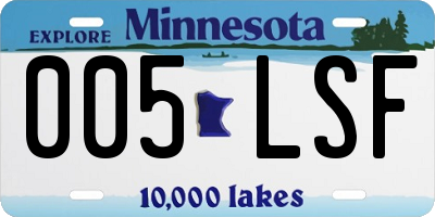 MN license plate 005LSF