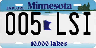 MN license plate 005LSI