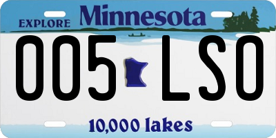 MN license plate 005LSO