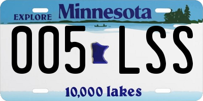 MN license plate 005LSS