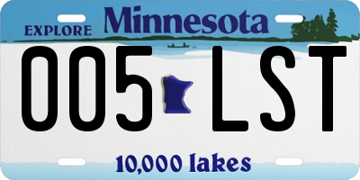 MN license plate 005LST