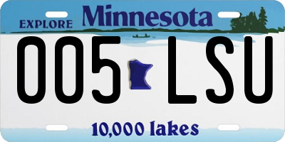 MN license plate 005LSU