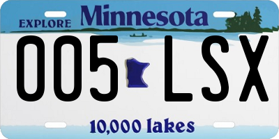 MN license plate 005LSX
