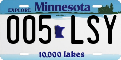 MN license plate 005LSY