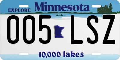 MN license plate 005LSZ