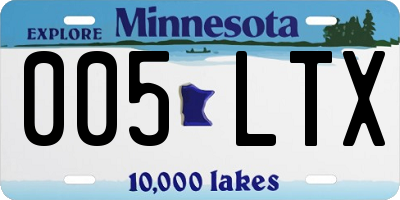 MN license plate 005LTX
