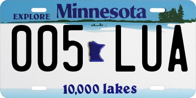 MN license plate 005LUA