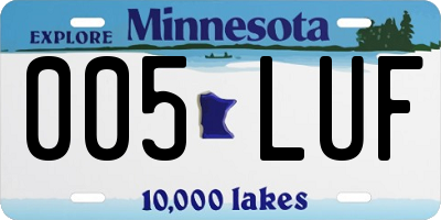 MN license plate 005LUF