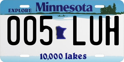 MN license plate 005LUH