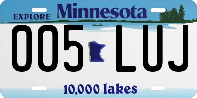 MN license plate 005LUJ