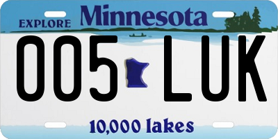 MN license plate 005LUK