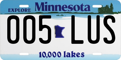 MN license plate 005LUS