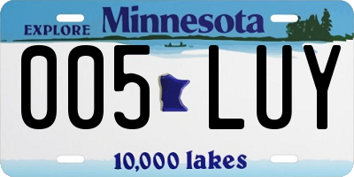 MN license plate 005LUY