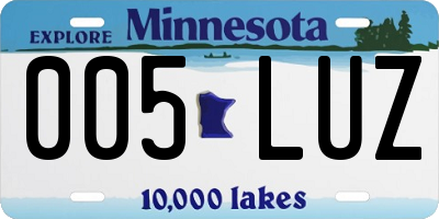 MN license plate 005LUZ