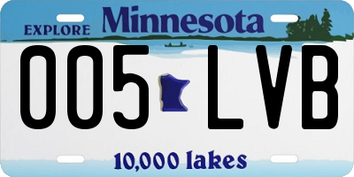 MN license plate 005LVB