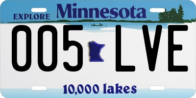 MN license plate 005LVE